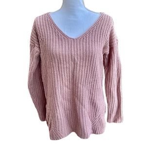 Dusty Rose woven knit Sweater